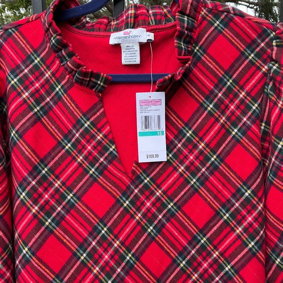 Vineyard Vines Dress Tartan Ruffle Dress 16 NWT $109 - Picture 2 of 10